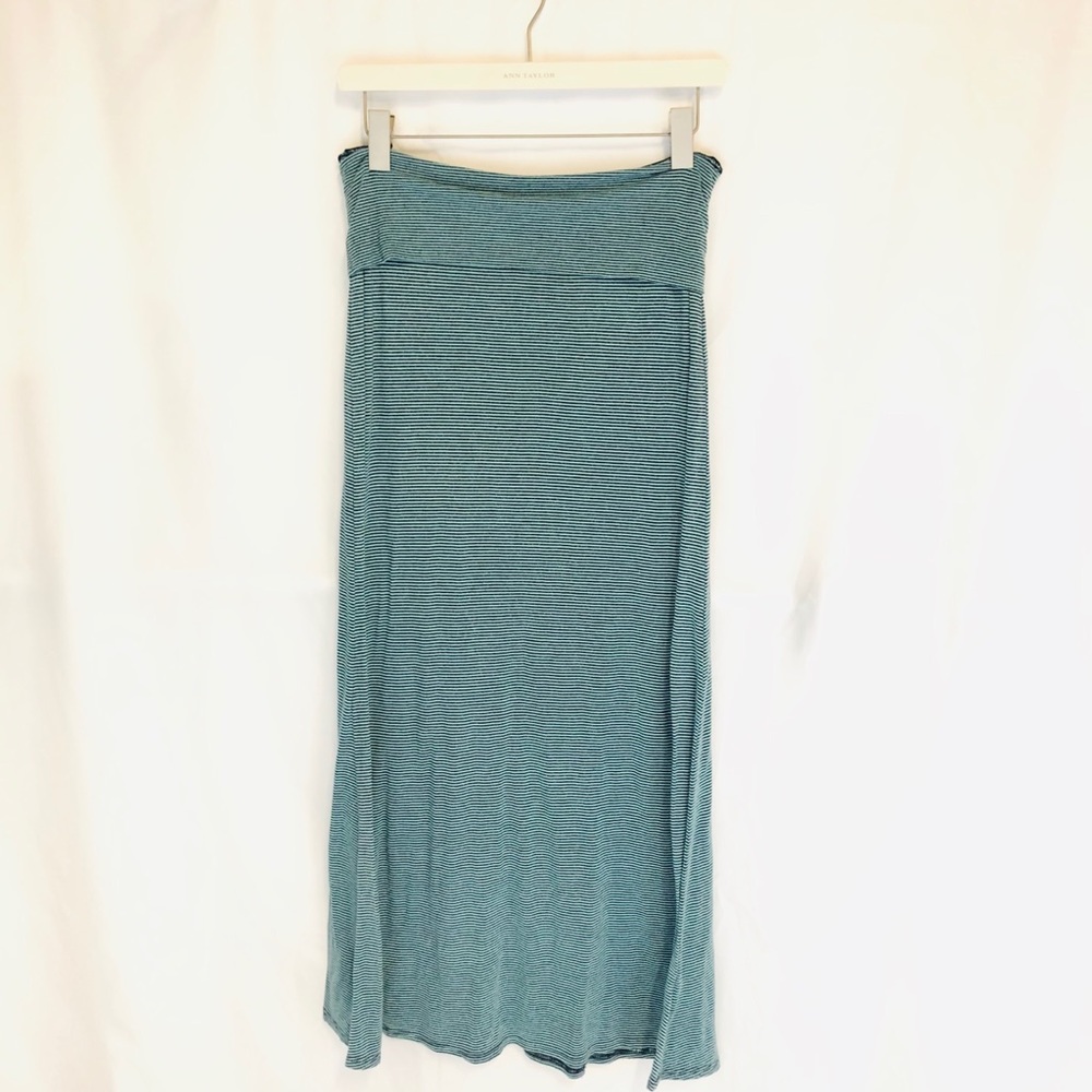 Maxi long striped  skirt folds at waist women’s